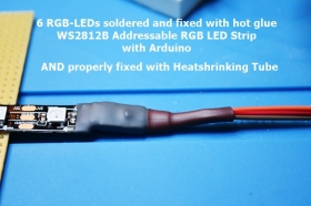 WS2812B soldering and heatshrinking tube
